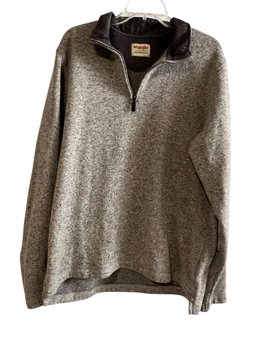 Wrangler Gray Heather Quarter-Zip Sweater